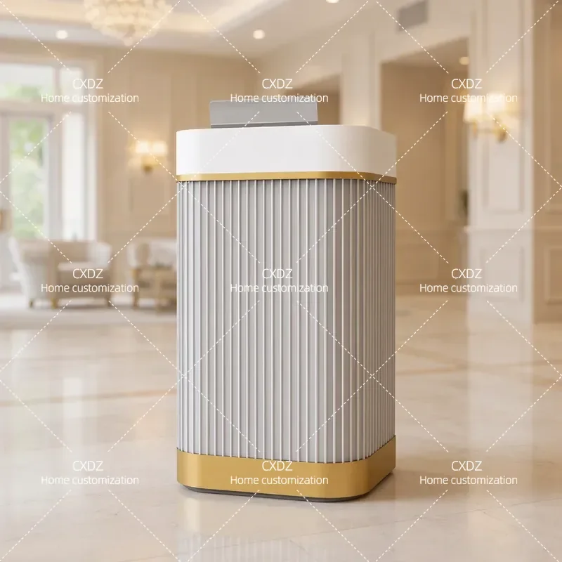 Light luxury reception desk Welcome desk, sales department Company front desk Hotel high-end customer service desk Stainless