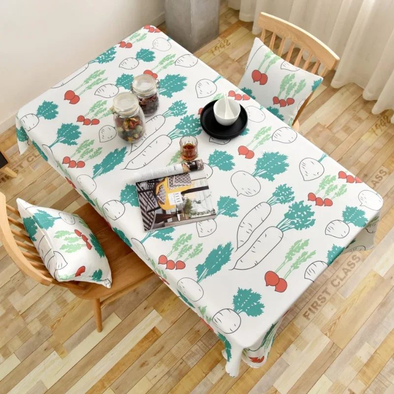 

Plant Radish Nordic Style Package Tablecloth Waterproof and Oil-Proof Rectangular Tablecloth Home Table Cover Mantel Mesa