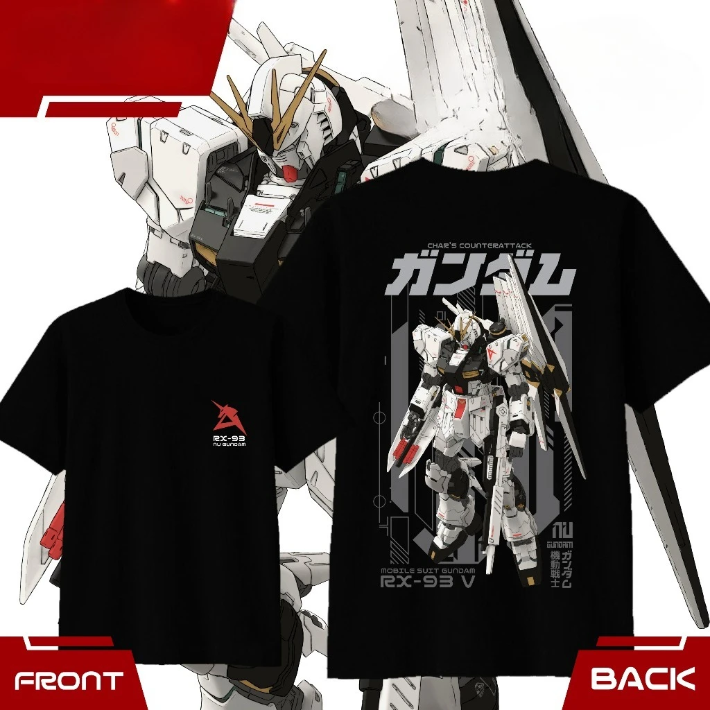 2026 New Gundam Anime Printing Cotton T-shirt Men and Women Comfortable Fashion Street Y2K Summer Absorb Sweat T-shirt