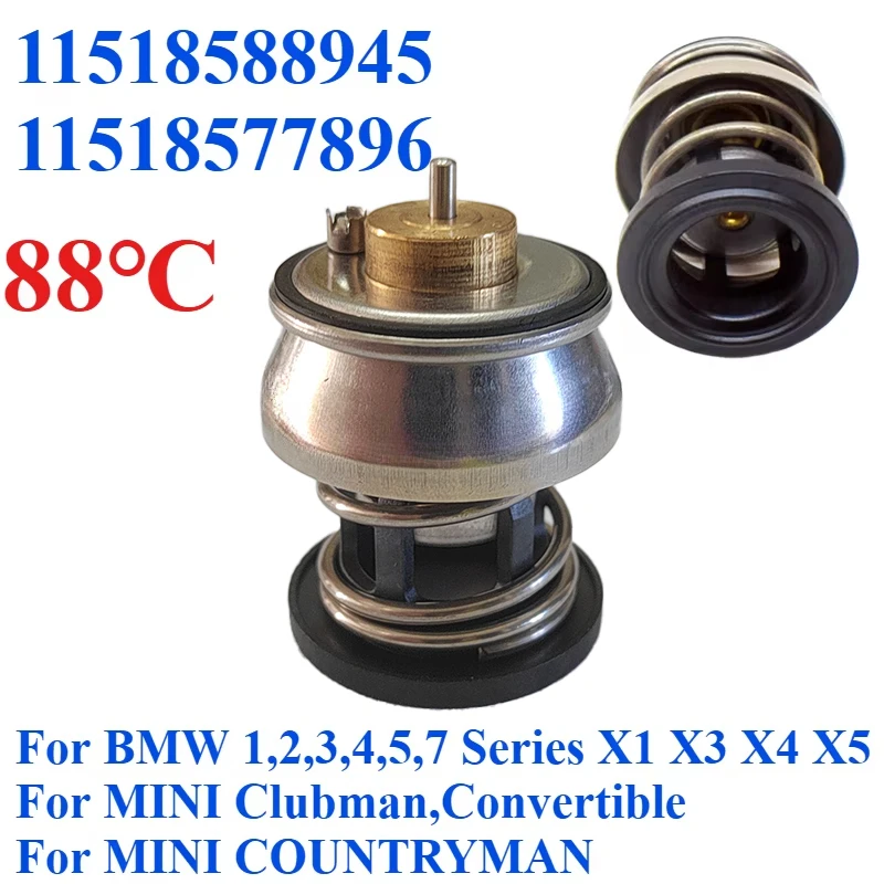 

88℃ 11518588945 11518577896 Engine Coolant Thermostat For BMW X1 X3 X4 X5 MINI Clubman Convertible F20 F21 F22 F23 F34 F45 F46