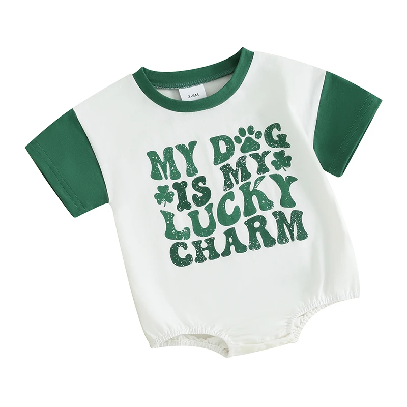 Infant Baby Boy Girl St Patricks Day Outfit Lucky Babe Crewneck Romper  Newborn St Patricks Clothes