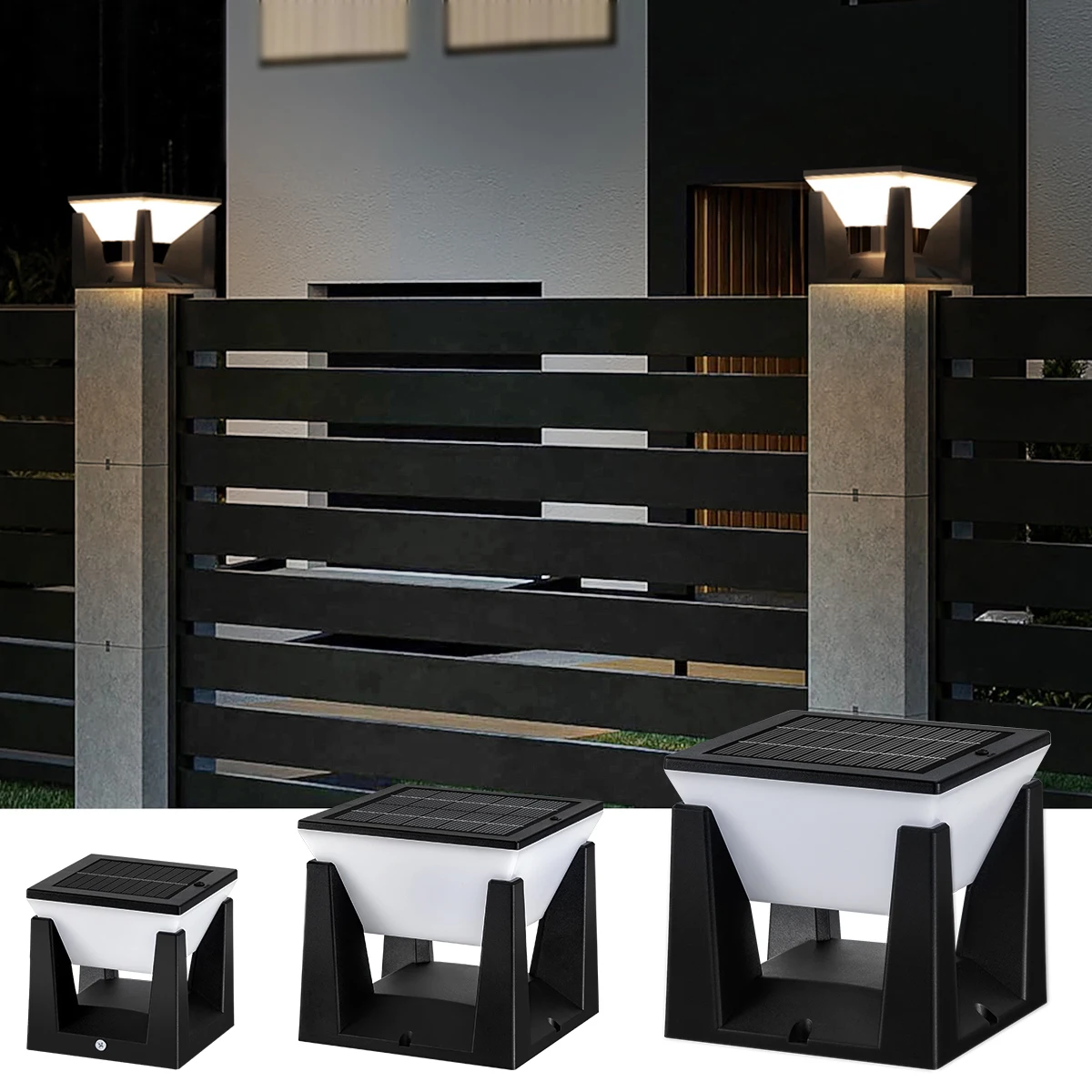 

Для наружного солнечного фонаря, солнечные фонари на столбе, современные светодиодные лампы для забора, палубы, IP65, водонепроницаемое ландшафтное колонное освещение для Fl