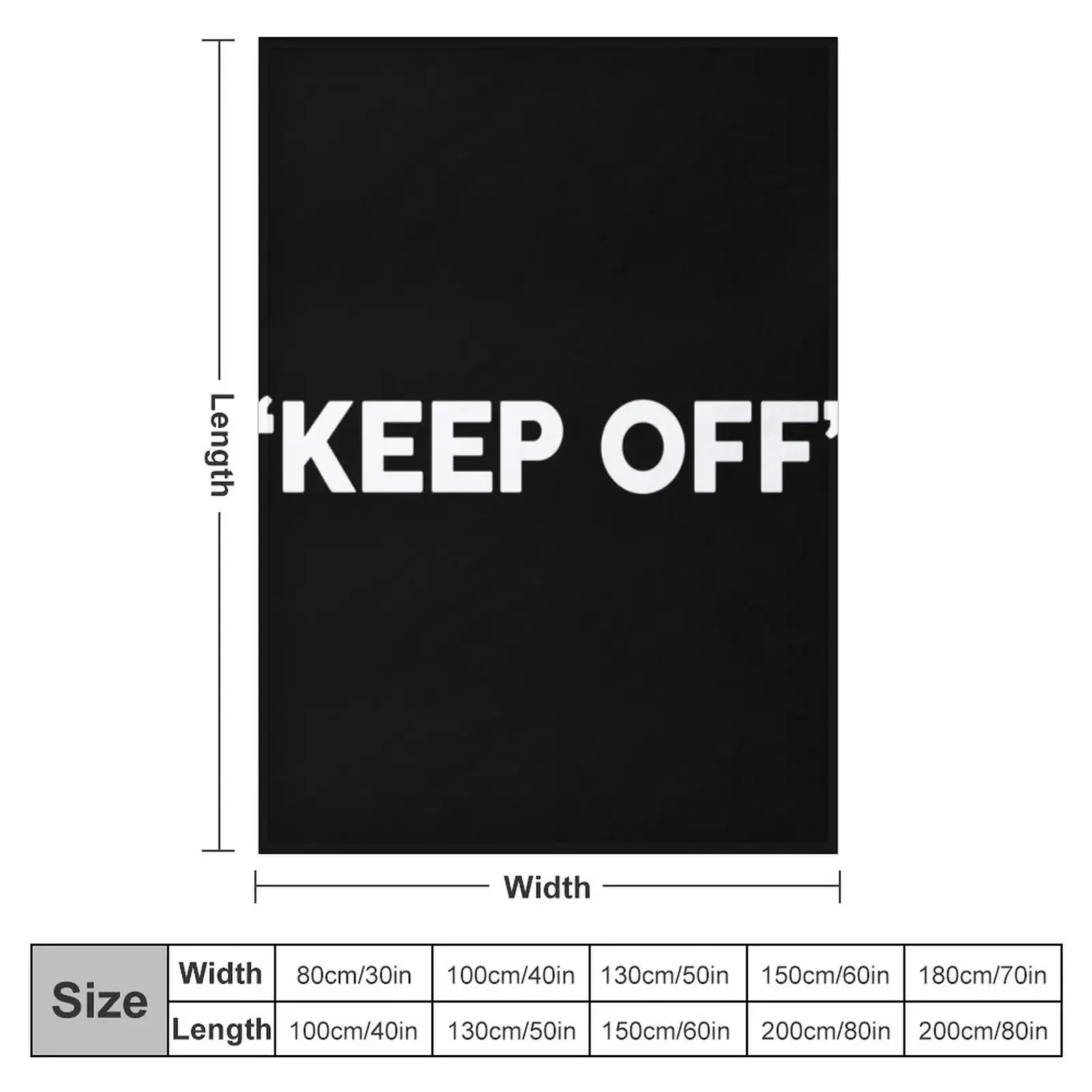 KEEP OFF - WHITE Throw Blanket Sleeping Bag Sofas Blankets