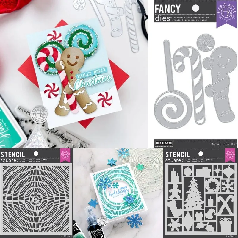 Peeking Gingerbread Man Metal Cutting Dies & Stencil Scrapbook Diary Decoration Stencil Embossing Template DIY Greeting Card