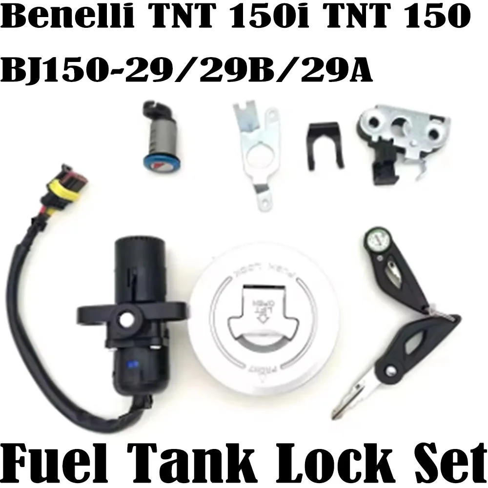 Genuino para Benelli TNT 150i TNT 150 BJ150-29/29B/29A conjunto de cerradura cerradura de puerta eléctrica cubierta de tanque de combustible cerradura completa de vehículo