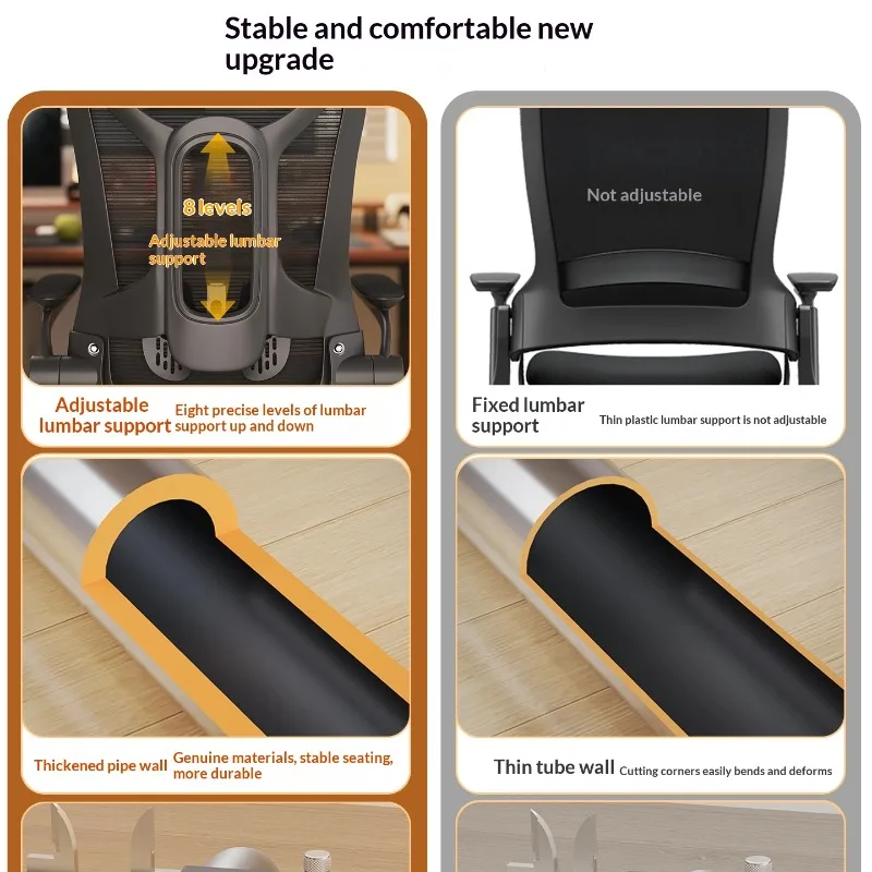 Ergonomic Mesh Office Chair Lumbar Support Adjustable Height Reclining Swivel Headrest Computer Desk