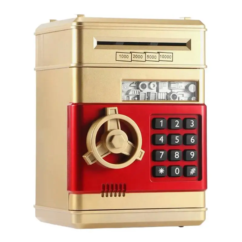 

Electronic ATM Bank For Kids Electronic 4-digit Password Toy Savings Bank 600-coin Or 100 Banknotes Capacity Kids Coin Bank