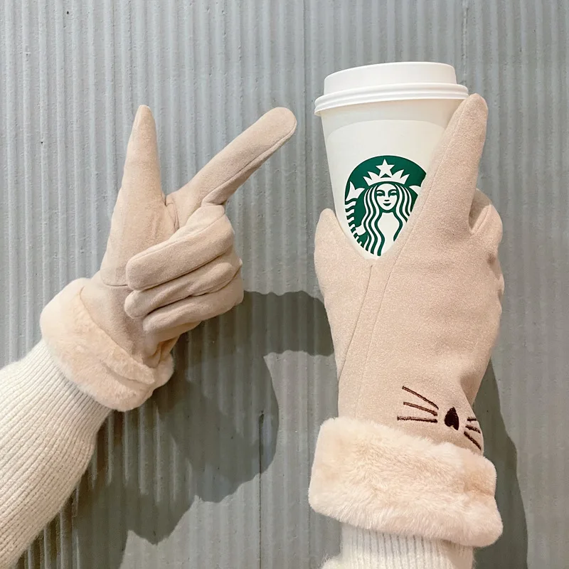 Gloves Warm Thermal Cable Women Elastic Touchscreen Knit Winter For Driving Cuff Gloves Mittens Men Winter Warm Women Gloves