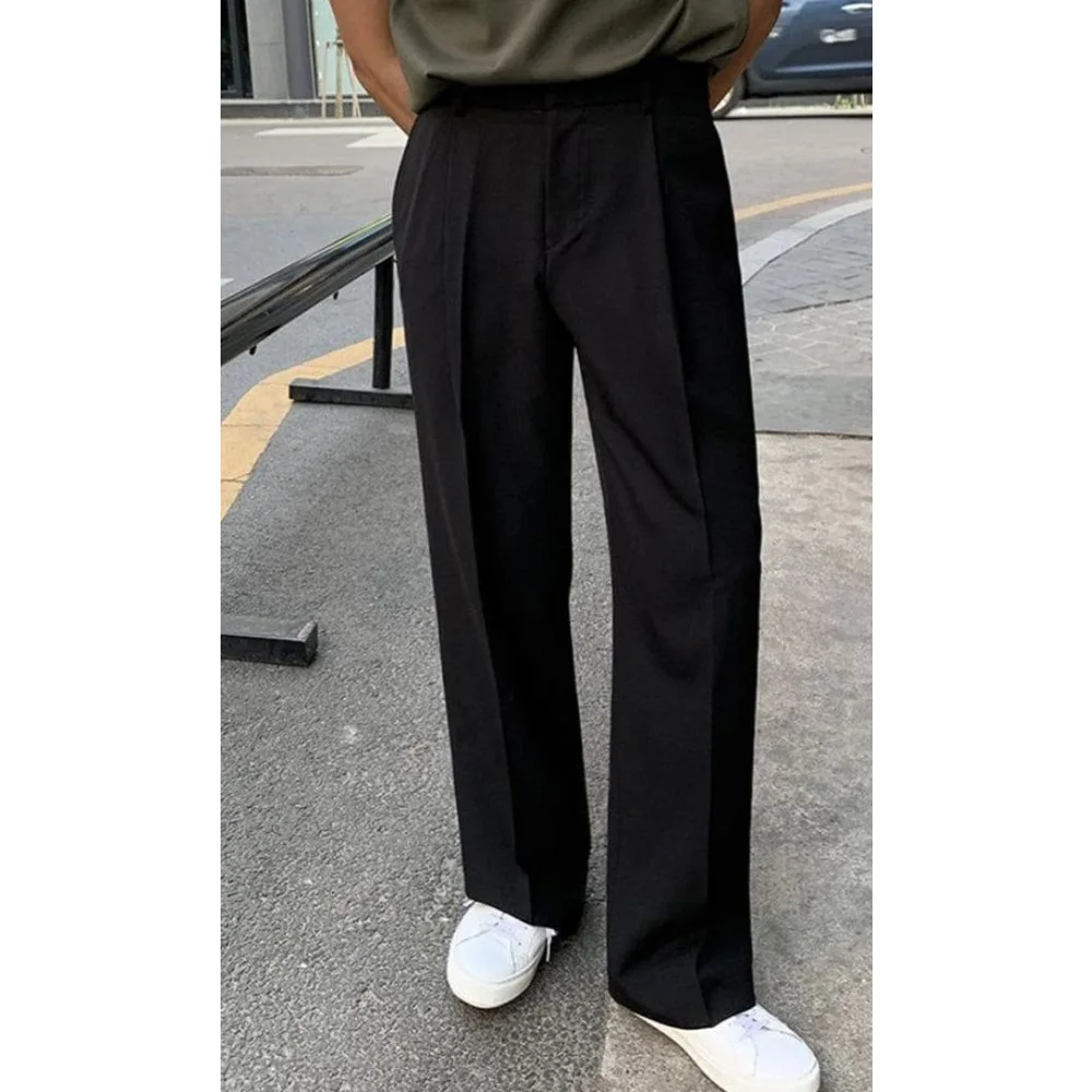 

Mens Blended No Pleat Tapered Trousers Comfortable Breathable Business Casual Office Pants Slim Fit Suit Pants for Men