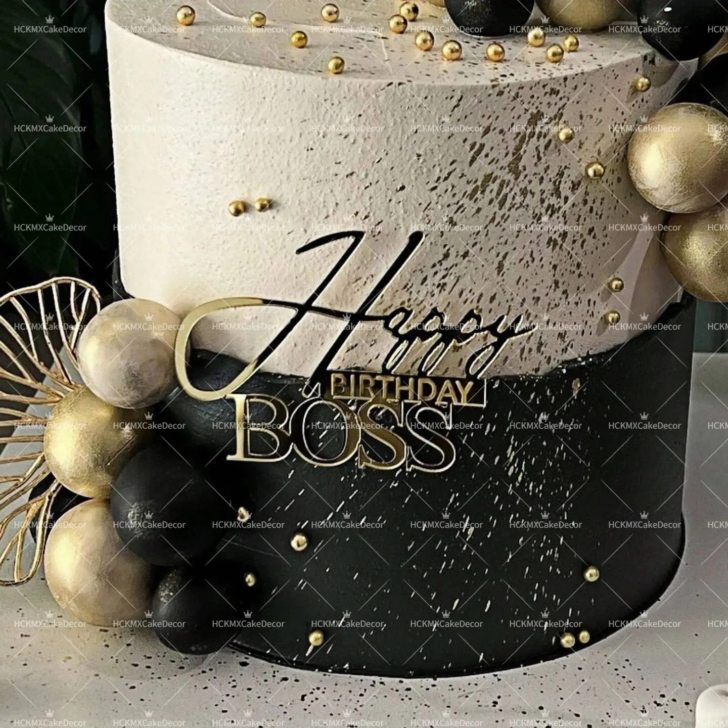 3pcs/6pcs Gold Acrylic Boss Happy Birthday Cake Topper Big Boss Cake Decorations for Boss Birthday Party Supplies - view 4