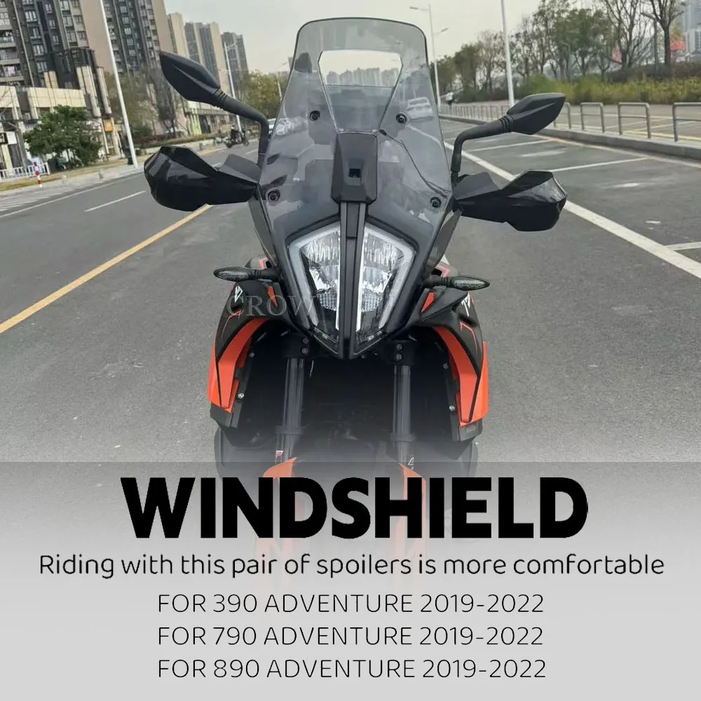 Motorcycle Acrylic Rally Windshield Wind Deflector Screen Shield Windscreen Visor For 390 790 890 ADV Adventure 2019-2022 2021