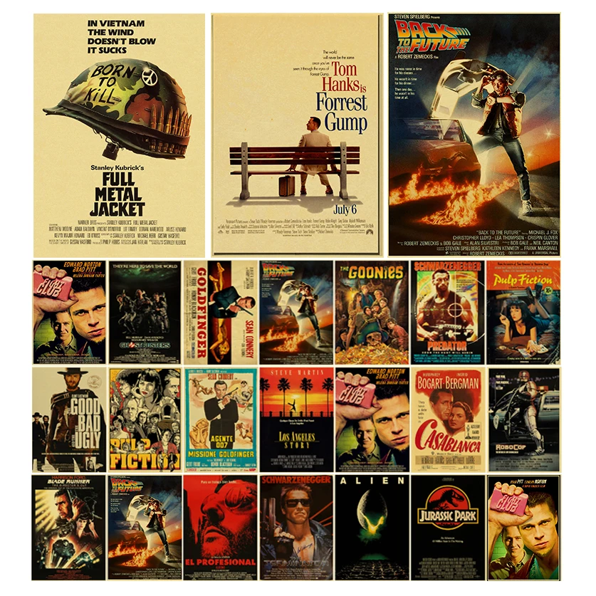 Impresión nostálgica, carteles de colección de películas clásicas, impresiones de papel Kraft Retro, Vintage, para el hogar, habitación, cafetería, Bar, pintura artística para decoración de pared