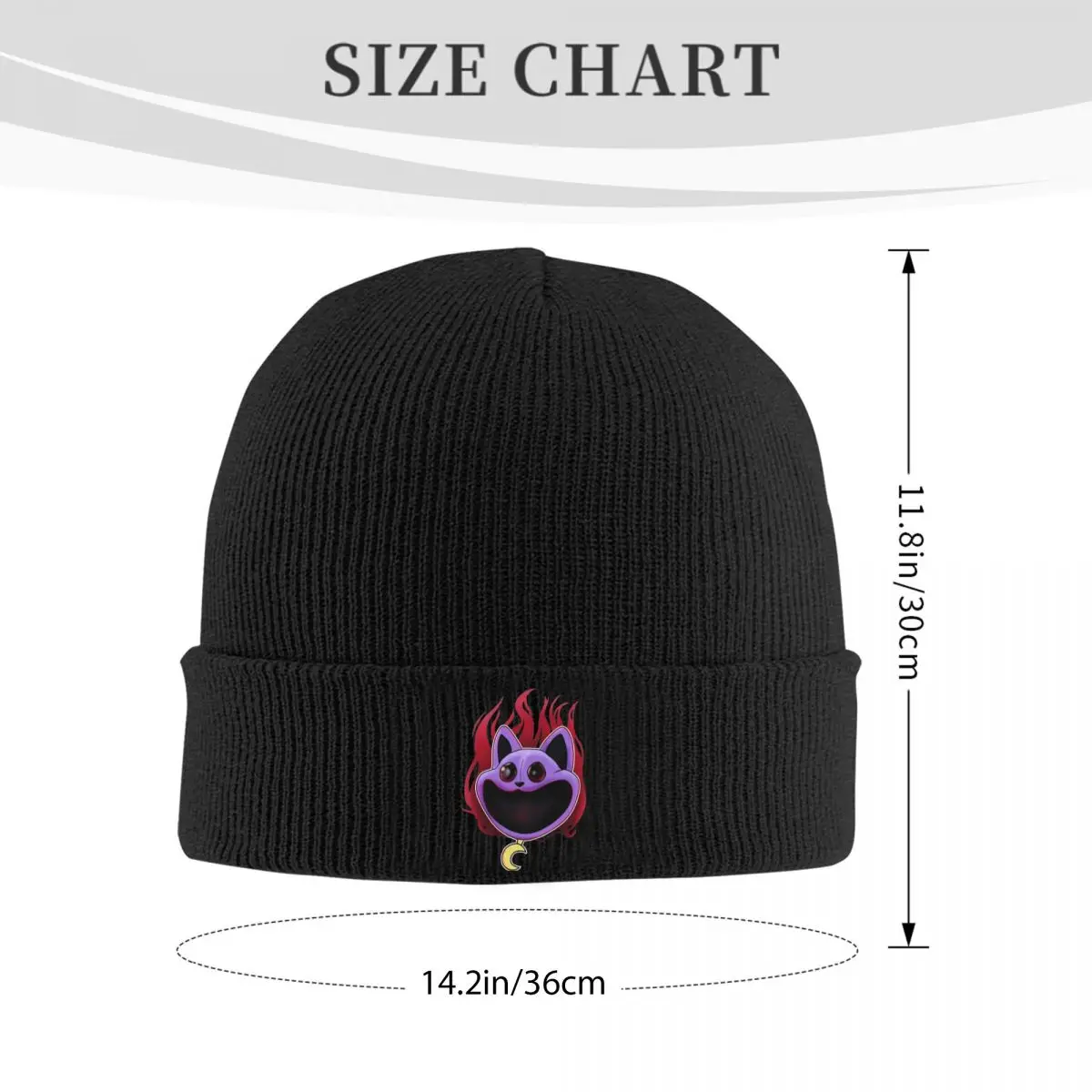 Funny Cartoon Catnap Smiling Critters Bonnet Hats Knitted Hat Female Male Trendy Warm Beanie Hats Winter Kpop Graphic Cap