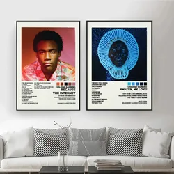 Childish Gambino Because the Internet Music Star Album Cover Poster Prints Wall Art Painting Picture Photo Gift Room Home Decor