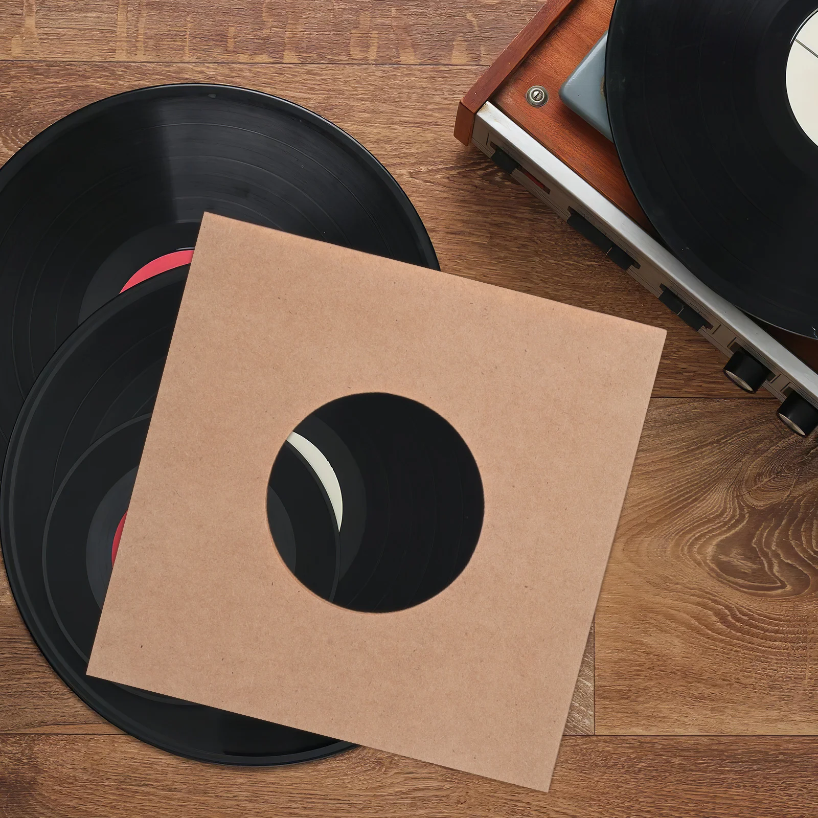 

10 Inch Vinyl Inner Sleeves Kraft Paper Album Covers With Ventilation Hole For Record Storage Organizer Durable Vinyl