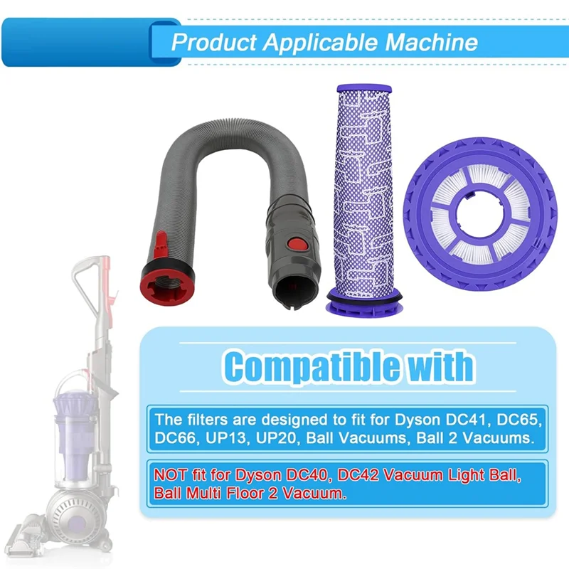 【Popular】DC41 Filters Replacement And Hose Assembly For Dyson DC41 Vacuum Cleaner, Compare To Part 920769-01 & 920640-01