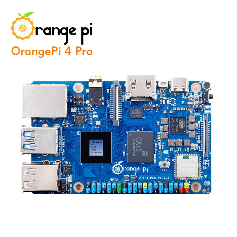 Orange Pi 4 Pro 6GB+5V3A Type-C Power Supply LPDDR5 RAM Single Board Computer 2pcs Sets Development Board Mini PC