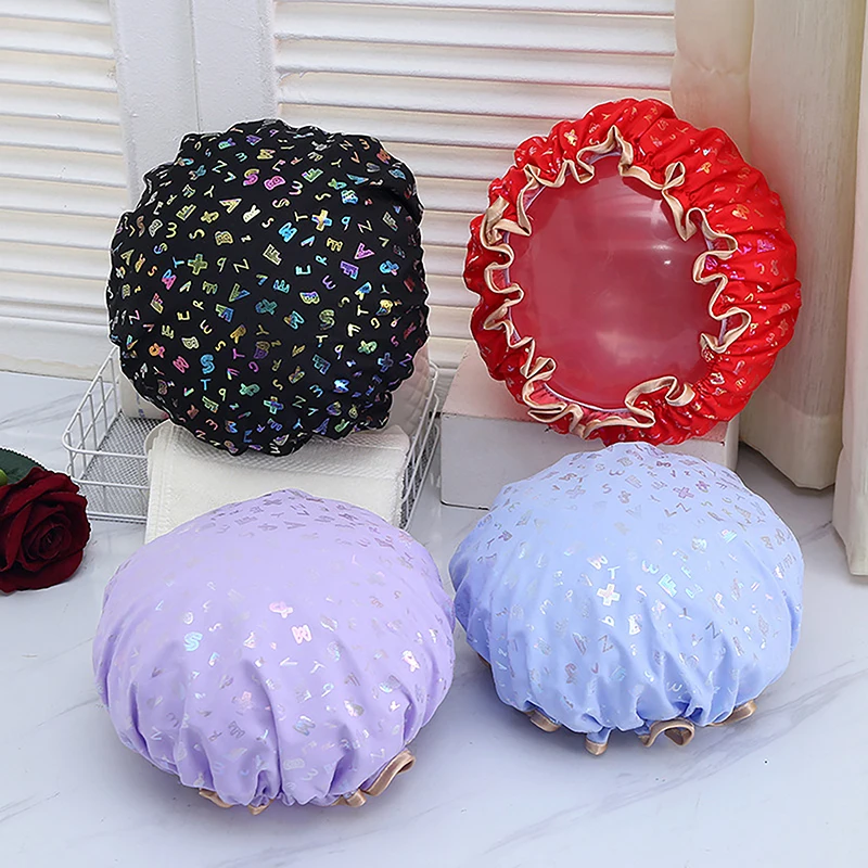 High Quality Shower Cap Double Layers Multifunctional Shower Hat For Women Hair Waterproof Breathable And Dust-proof Accessiorie