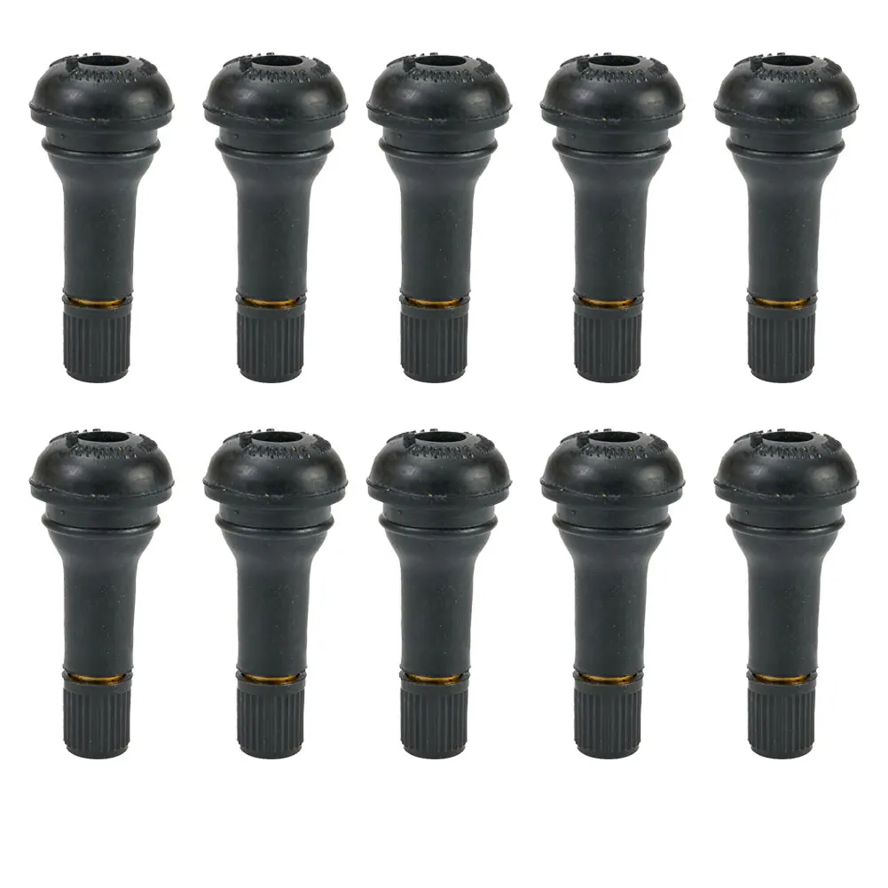 High Quality New Portable Practical Useful Valve Stems Cap SET TR413 Tyre Accessory Black Snap In Type Tubeless 10Pcs