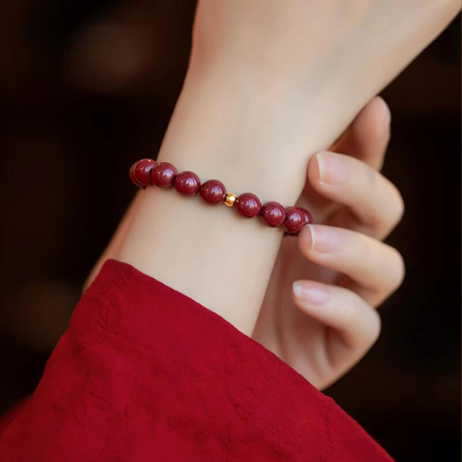 Vermilion red beaded women's bracelet Women's Charm bracelet Yoga Meditation Friendship gift Pulseras Mujer