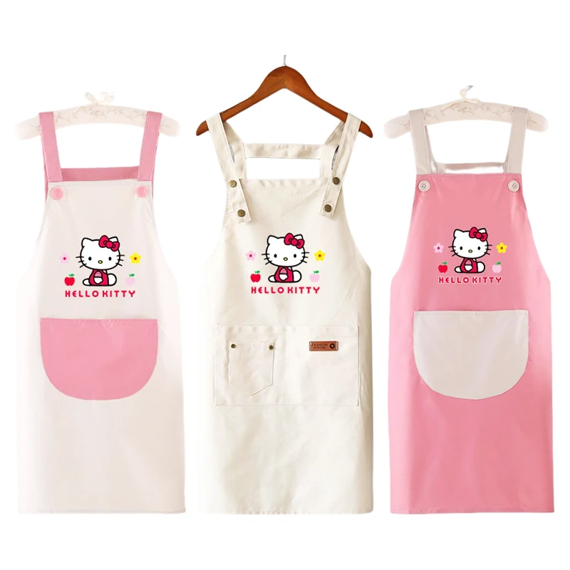 

Sanrio HelloKitty Apron Kawaii Anime Adult Home Kitchen Anti Oil Anti Fouling Sleeveless Can Wipe Hands Cooking Overalls Apron