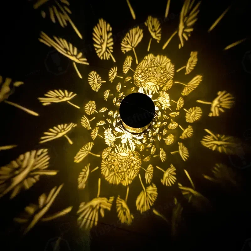 Solar Lighting Wrought Iron Dandelion Projection Light Garden Lawn LED Landscape Decorative Lighting