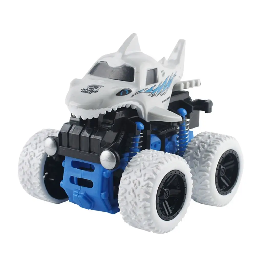 Carro de brinquedo de inércia deslizante de plástico caindo carro dublê de inércia em forma de tubarão carro de brinquedo off road