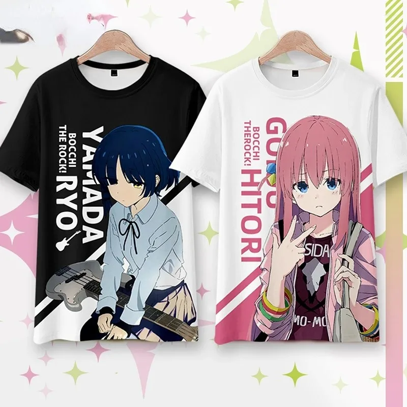

3D Bocchi the Rock Anime Graphic T-shirt for kids, short sleeve t-shirts for girls and boys, cosplay streetwear, summer