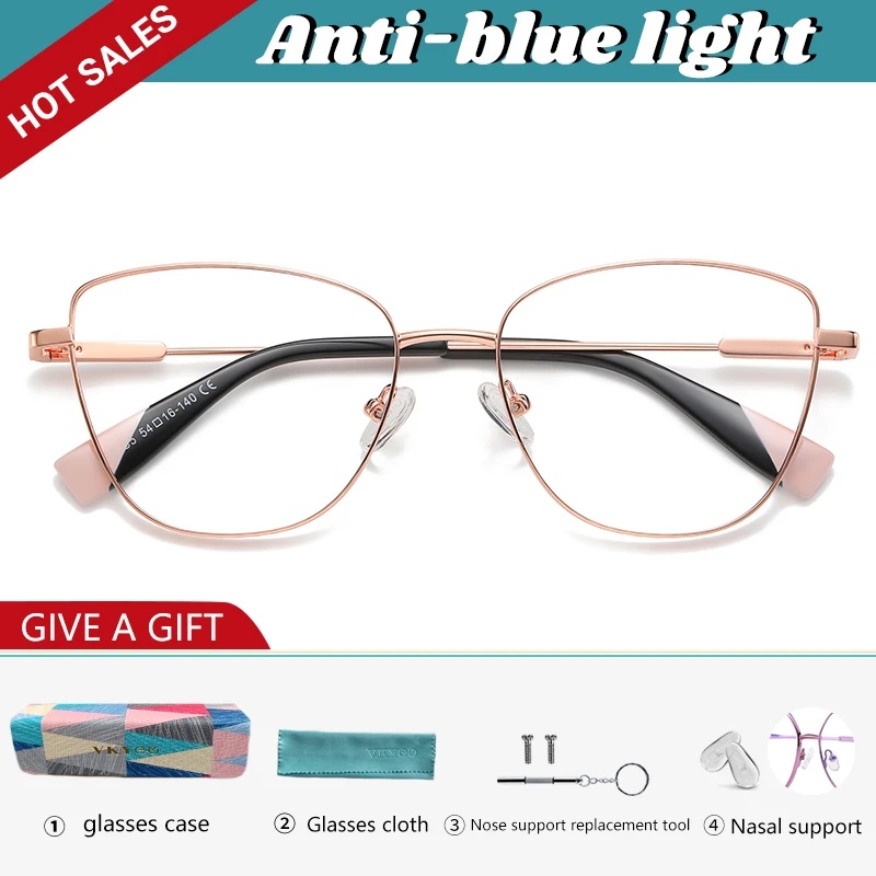 VICKY New Myopia Prescription Glasses Hyperopia Reading Glasses Women Anti Blue Light Computer Glasses Optical Eyeglasses Frame