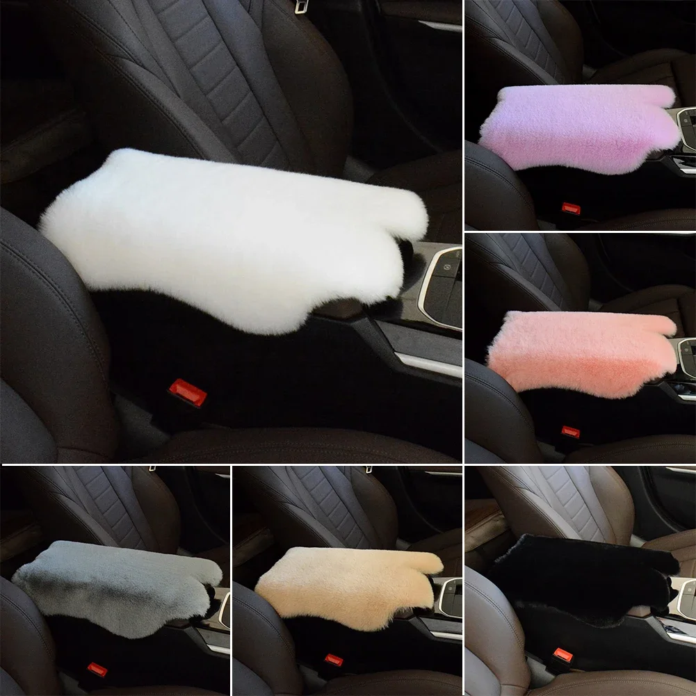 Car Armrest Box Plush Cushion Armrest Console Cover Auto Central Armrest Box Arm Rest Pad Soft Universal Interior Accessories