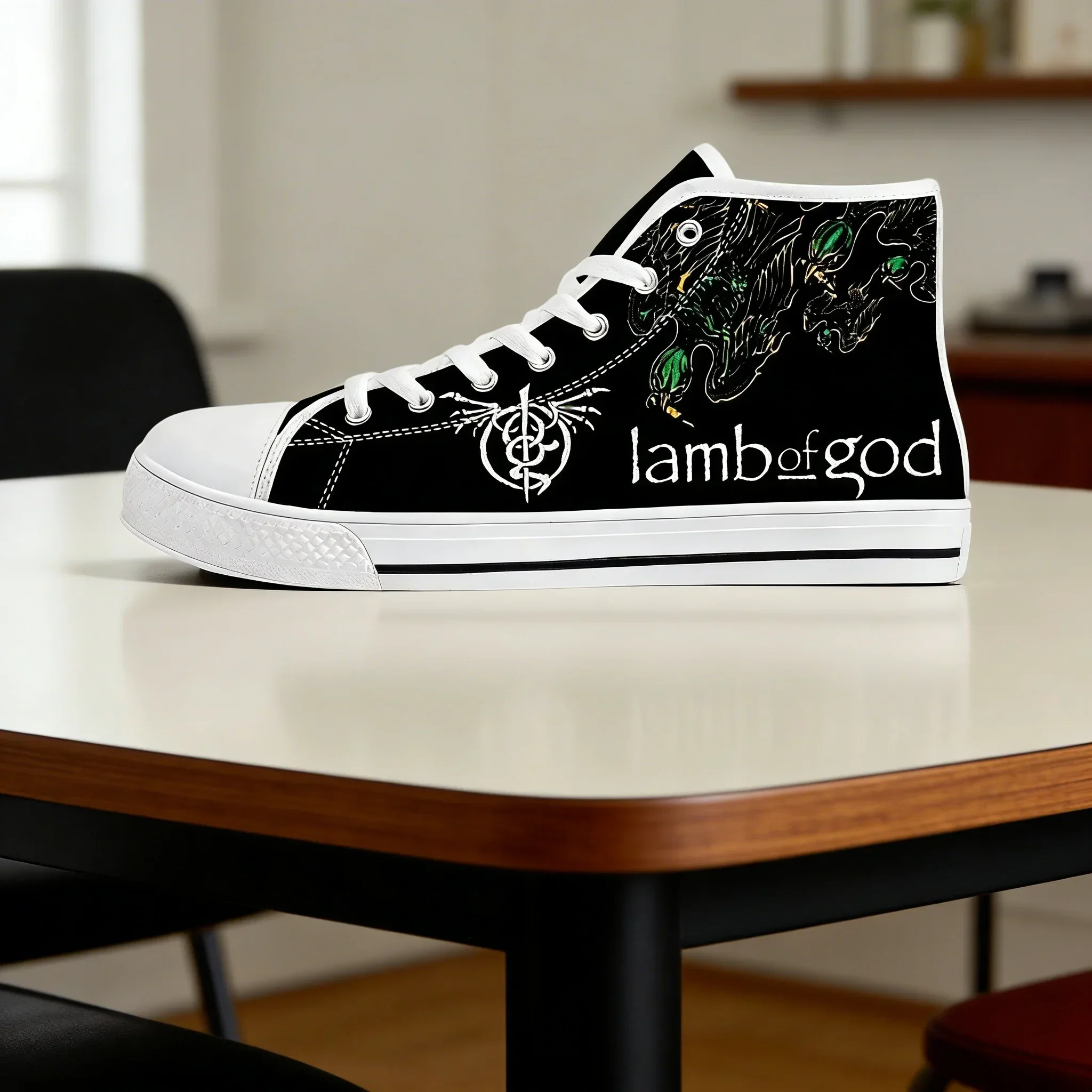 

Custom Lamb of God Band High Top Canvas Sneakers, Unisex Customizable Casual Shoes
