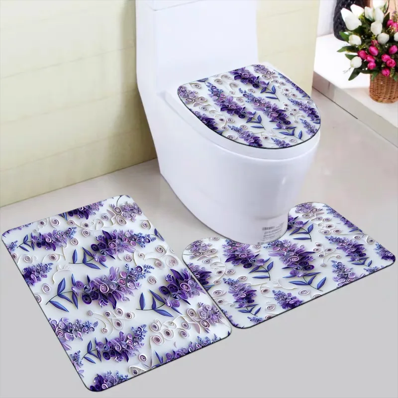 

Набор из 3 предметов: коврик для пола из диатомовой грязи, влаговпитывающий быстросохнущий противоскользящий коврик для ванной комнаты, набор для туалета, ковер.