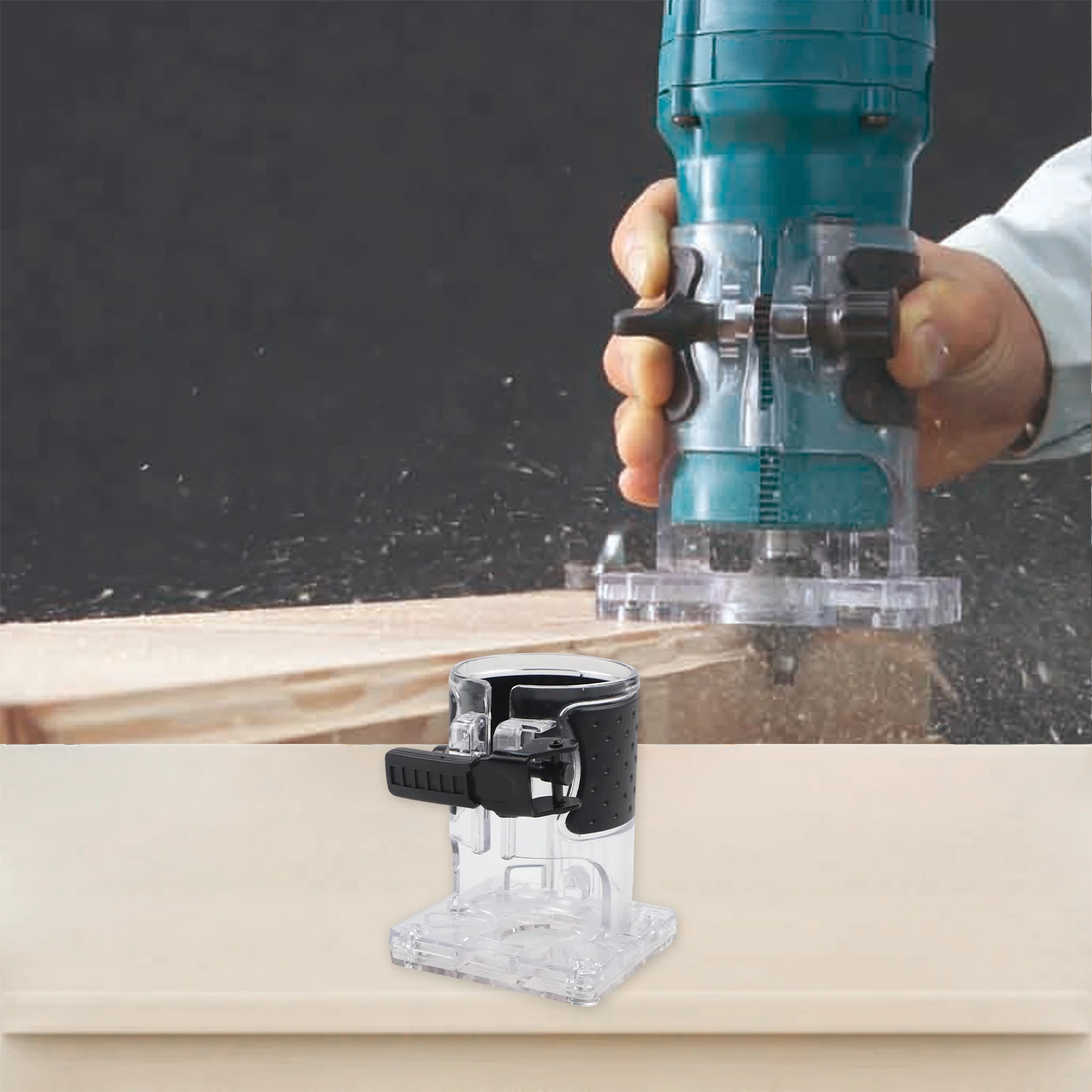 

Transparent Base Woodworking Cutter Electric Trimmer Machine Base Adjustable Gears, Four Combination Screws, Easy Installation