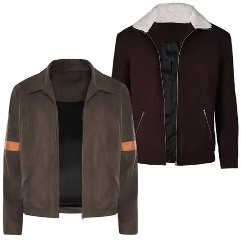 The Walking Cos Dead Rick Grimes PU-läderjacka Cosplay-dräkt Herr Vuxen Outfit Halloween Karneval Fest Förklädnadsdräkt 6 best sales The Walking Dead-cosplayen - №3