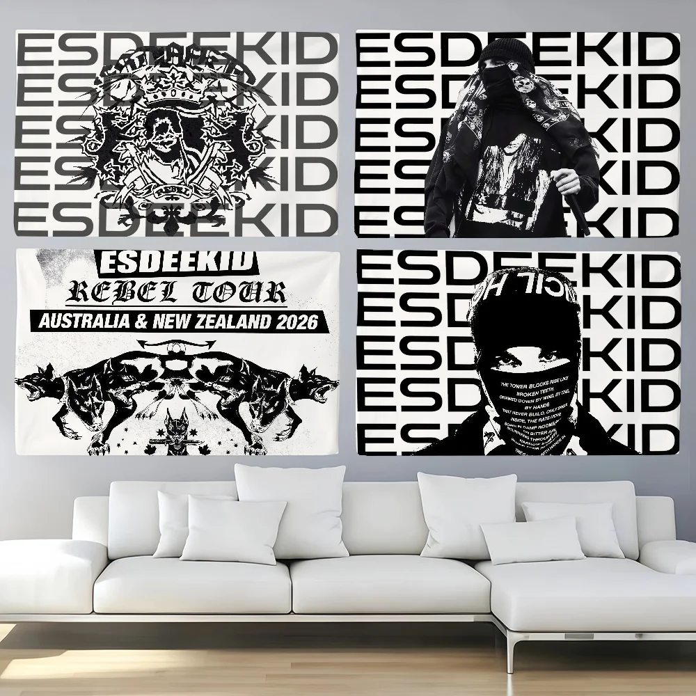 Singer EsDeeKid Rebel Flagge für Schlafzimmer, Wohnzimmer, Bar, Garten, Outdoor, aktive Dekoration, Hintergrund und Konzert