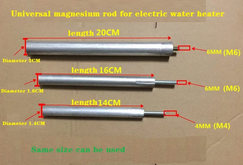 5Pcs General Electric Water Heater Magnesium Rod High Purity Anode Rod 40/50/60/80L Descaling Sewage Outlet Accessories