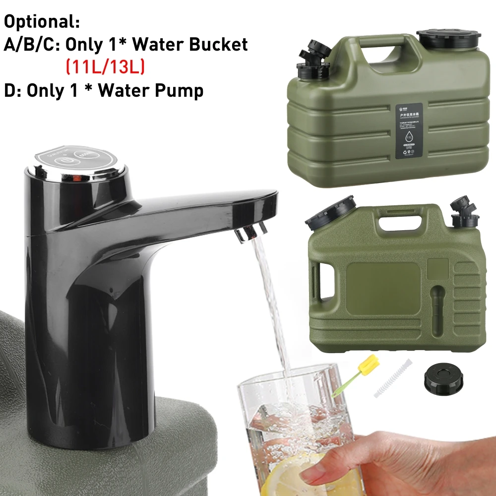 

11/13L Outdoor Water Bucket Large-Capacity Portable Water Bag Container with Faucet Driving Water Tank for Picnic Hiking