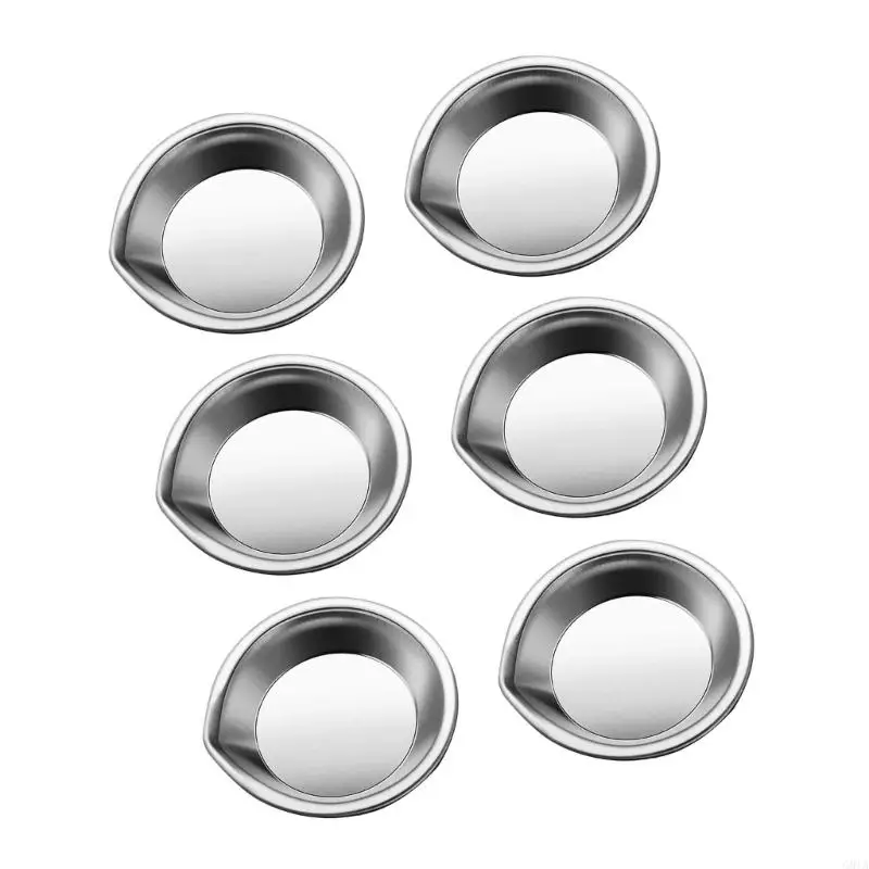 G8ta 6 Stück runde Lackpalette Art Edelstahl -Lackschale kleines Tablett