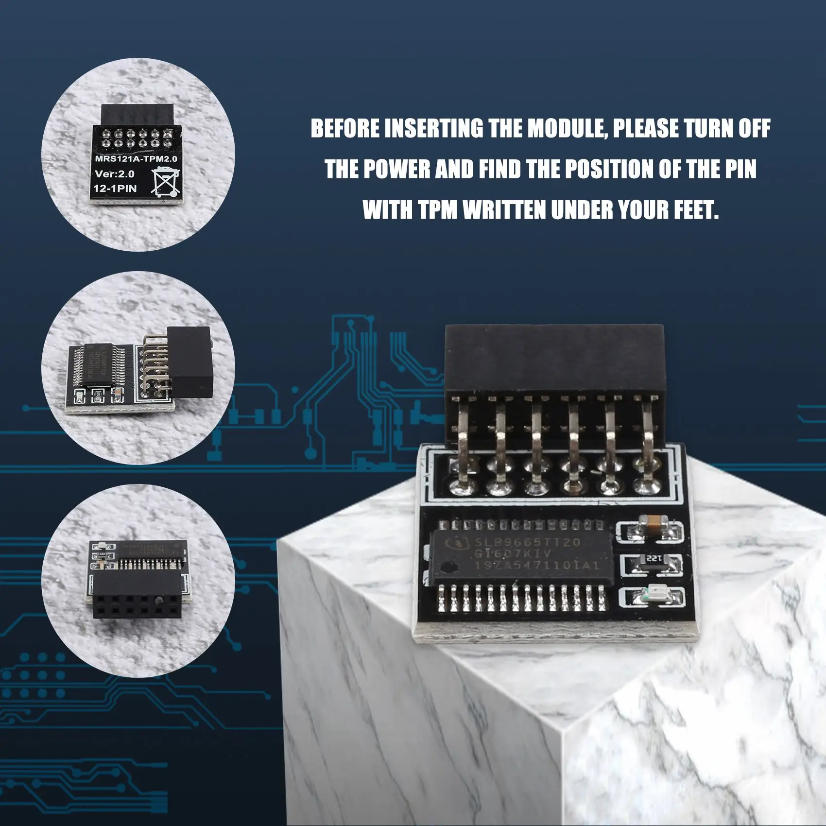 TPM 2.0 Encryption Security Module, cartão remoto, LPC-12PIN Módulo para GIGABYTE 12PIN LPC TPM2.0 LPC 12 Pin Security Module