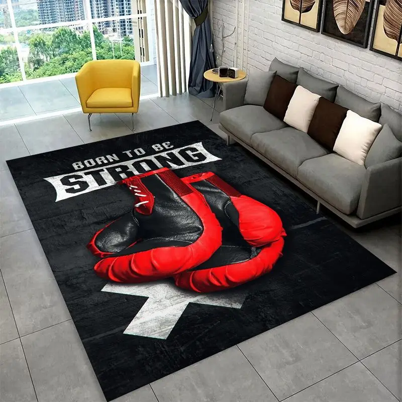 Creativity Fight Boxing Gloves Boxer Large Area Rug Non-slip Carpet for Bedroom Living Room Sofa Doormat Home Decor Floor Mat