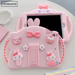 For Samsung Tab A7 A8 A9 Plus 11 inch SM-X210 SM-X110 SM-X200 T220 T500 S6 Lite P610 Cartoon Silicon Case Kid Stand Tablet Cover