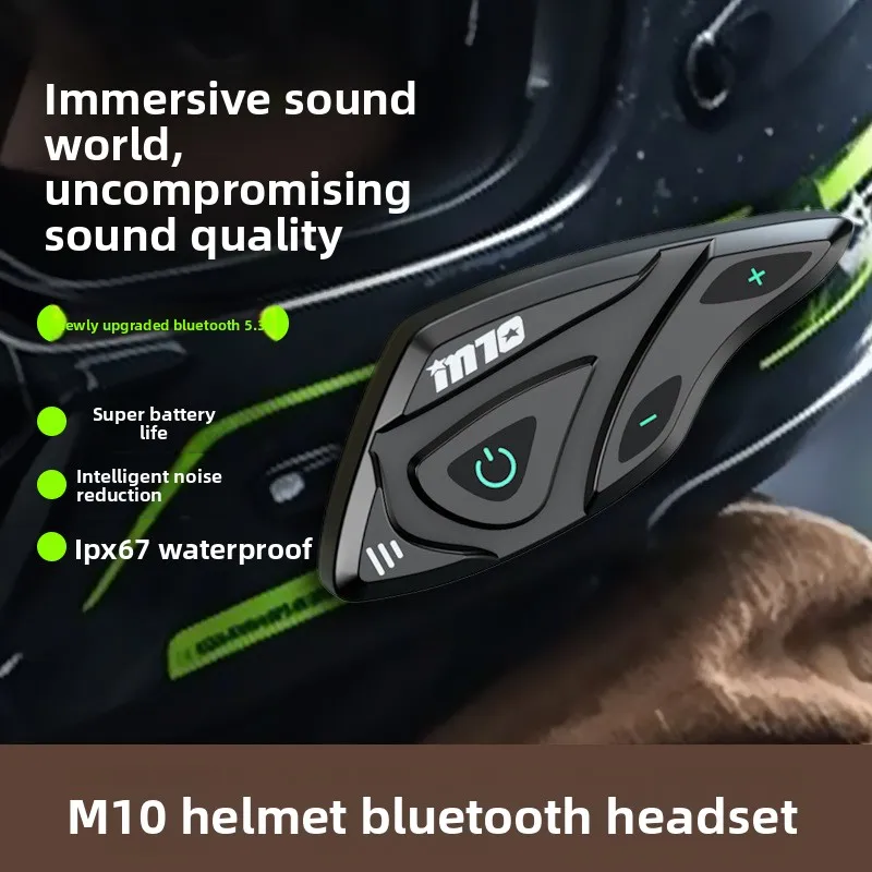 

T2 Waterproof Motorcycle Helmet Headset - Bluetooth 5.2 Qualcomm Chip Clear Intercom for Bikers