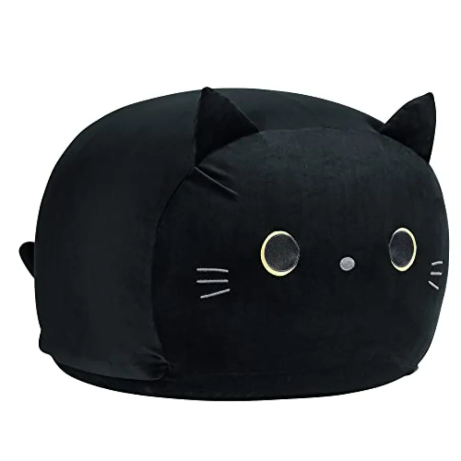 Stuffed Animal Storage Bean Bag Chair Cover for Black Cat Beanbag Chair for Girls Size Toy Organizer Cover Only Without Filling