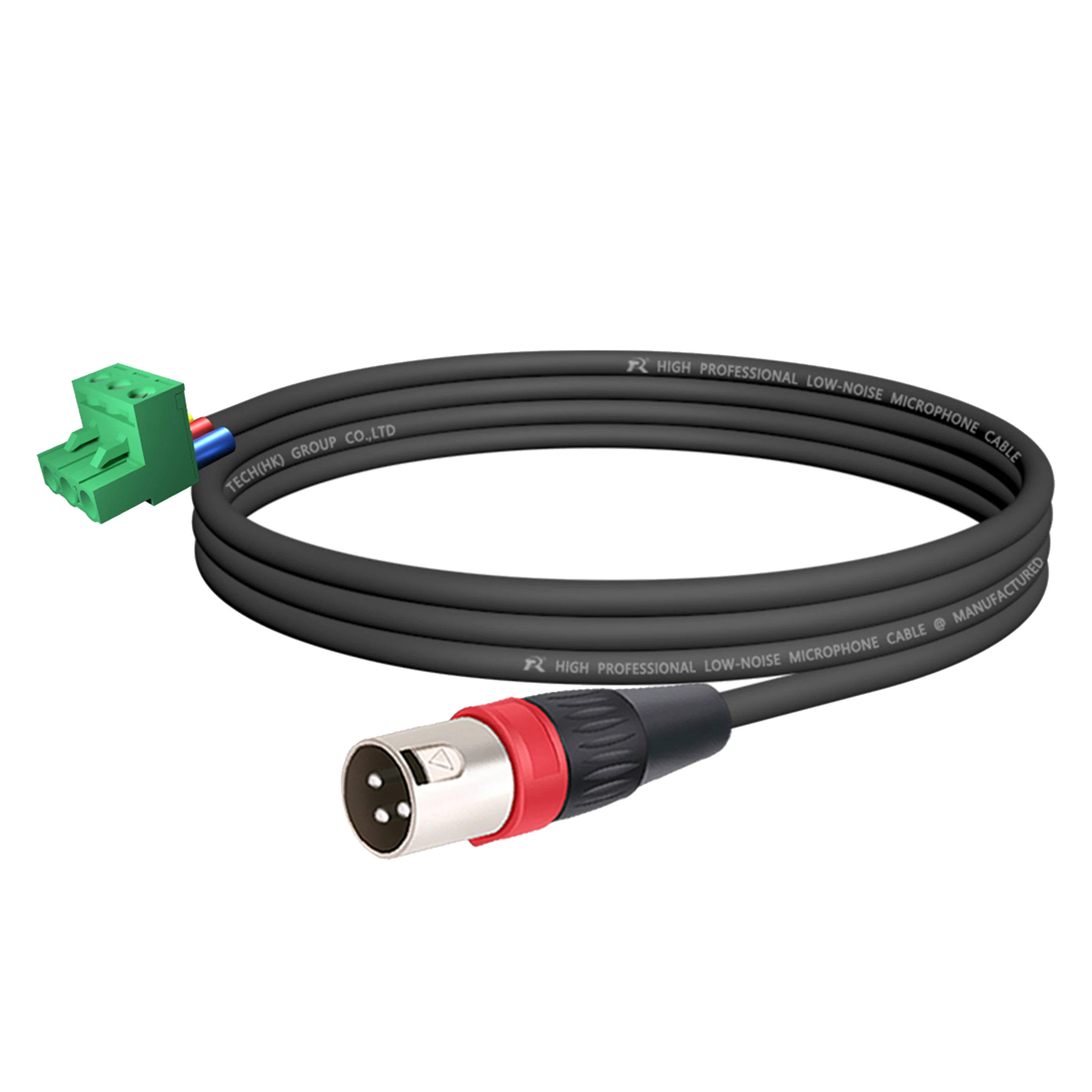 Premium-Kabel vom Phoenix-Terminal zu XLR F/M-Buchse, mit silbermetallischem Anschlusskern und einfarbigem, abgeschirmtem Kabelmantel – Detail 6