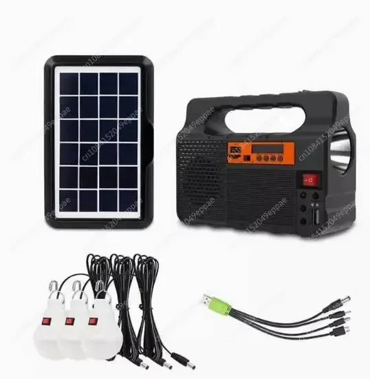 Outdoor Portable Lighting with 3pcs LED Bulbs Small System Energy Storage System Solar Panel Generator Kit for Camping Hiking