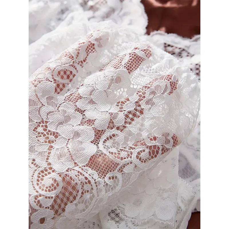 شفافة الأبيض تول ثوب النوم الرسن Homewear امرأة بيجامة مجموعة مع سراويل حجم كبير منحنى فستان الساخن الكبار الملابس الداخلية منامة