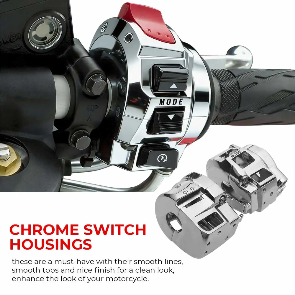 Chrome Motorcycle Handlebar Control Switch Housings Cover Kit For Suzuki GSXR 600 750 GSX1300R Hayabusa GSX-R 1000 2007-2012