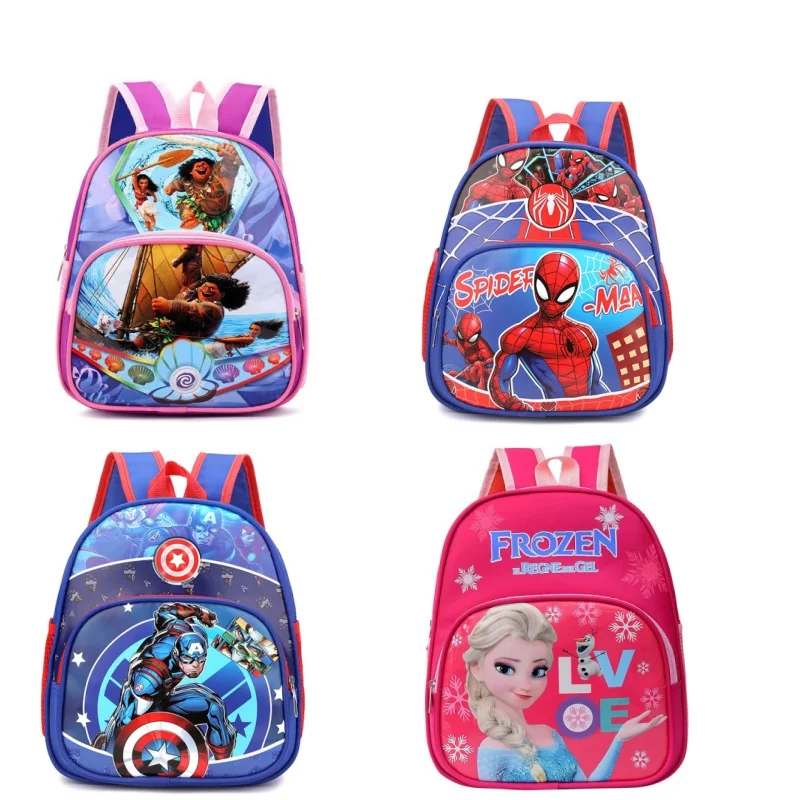 

Cartoon Spiderman Moana Schoolbag Anime Avengers Cartoon Figure Captain America Iron Man Children's School Backpack Boy Gift
