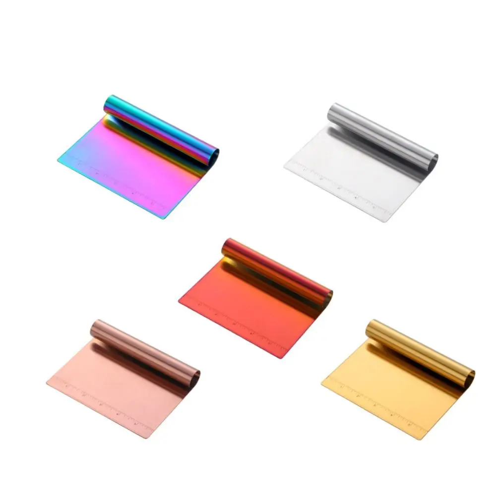 الفولاذ المقاوم للصدأ المعجنات قاطع العجين قياسات مقبض مريح البيتزا مكشطة علامات واضحة متعددة الأغراض كعكة مقسم #2