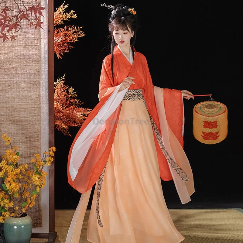 

2025 dainty printed crossed collar wei jin hanfu chinese traditional women's elegant demure clothing classical temperament hanfu